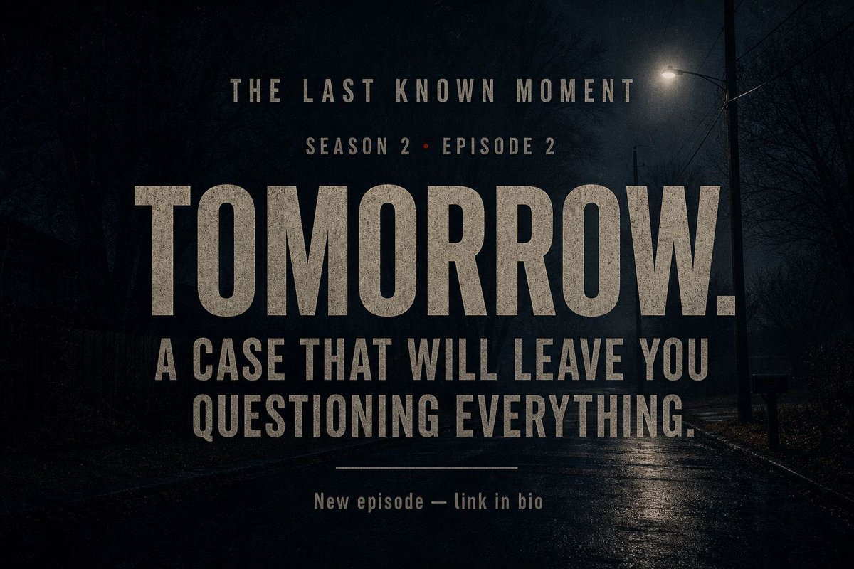 NaturalQueenTV's tweet photo. Tomorrow. A case that will leave you questioning everything. 🕯️

Three clues. Zero names. Are you ready?

#TrueCrime #ColdCase #PodcastTeaser https://t.co/t7hE727IaI