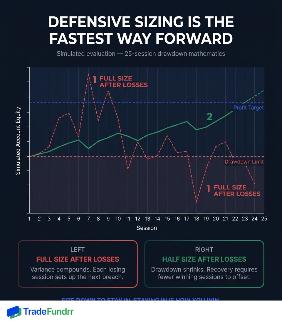 TradeFundrr's tweet photo. Cutting size after a loss feels like retreat. It is actually how edge survives long enough to matter.

Trading involves substantial risk. https://t.co/Ub0u4ClLY0
