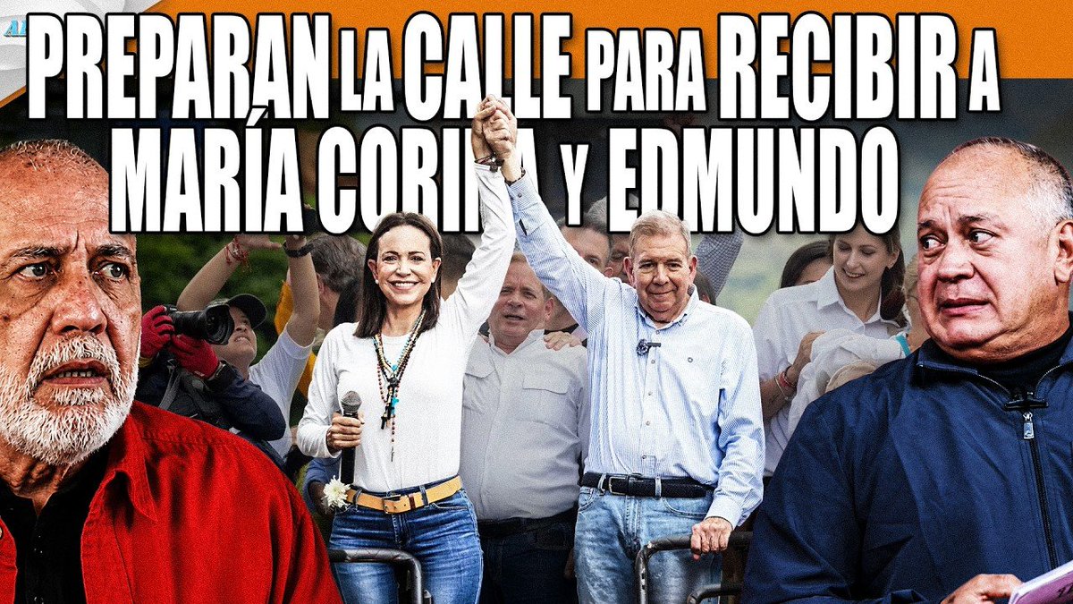 MiguelContigo's tweet photo. 🔴 EN VIVO

PREPARAN LA CALLE PARA RECIBIR A MARÍA CORINA Y EDMUNDO

El anuncio del inminente regreso de María Corina Machado y Edmundo González coincidió con una masiva convocatoria a las calles para este martes 28 de julio, cuando se cumplen dos años de las presidenciales del 2024. Vente Venezuela convocó asambleas ciudadanas en los 335 municipios del país, mientras la Coalición Sindical hizo un llamado a concentrarse en Plaza Venezuela, en especial al personal militar y policial pensionado.

Puedes ver la emisión completa del Ahora Mismo ingresando y suscribiéndote a nuestro canal de YouTube https://t.co/CCnkez1H6a