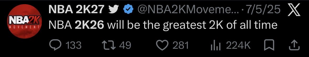 wsglastin's tweet photo. @NBA2KMovement Yall say this every  time (saying this as a person who has 30 hours on 2k26 and only has one 2k game, but still. https://t.co/yebsxQvuvG