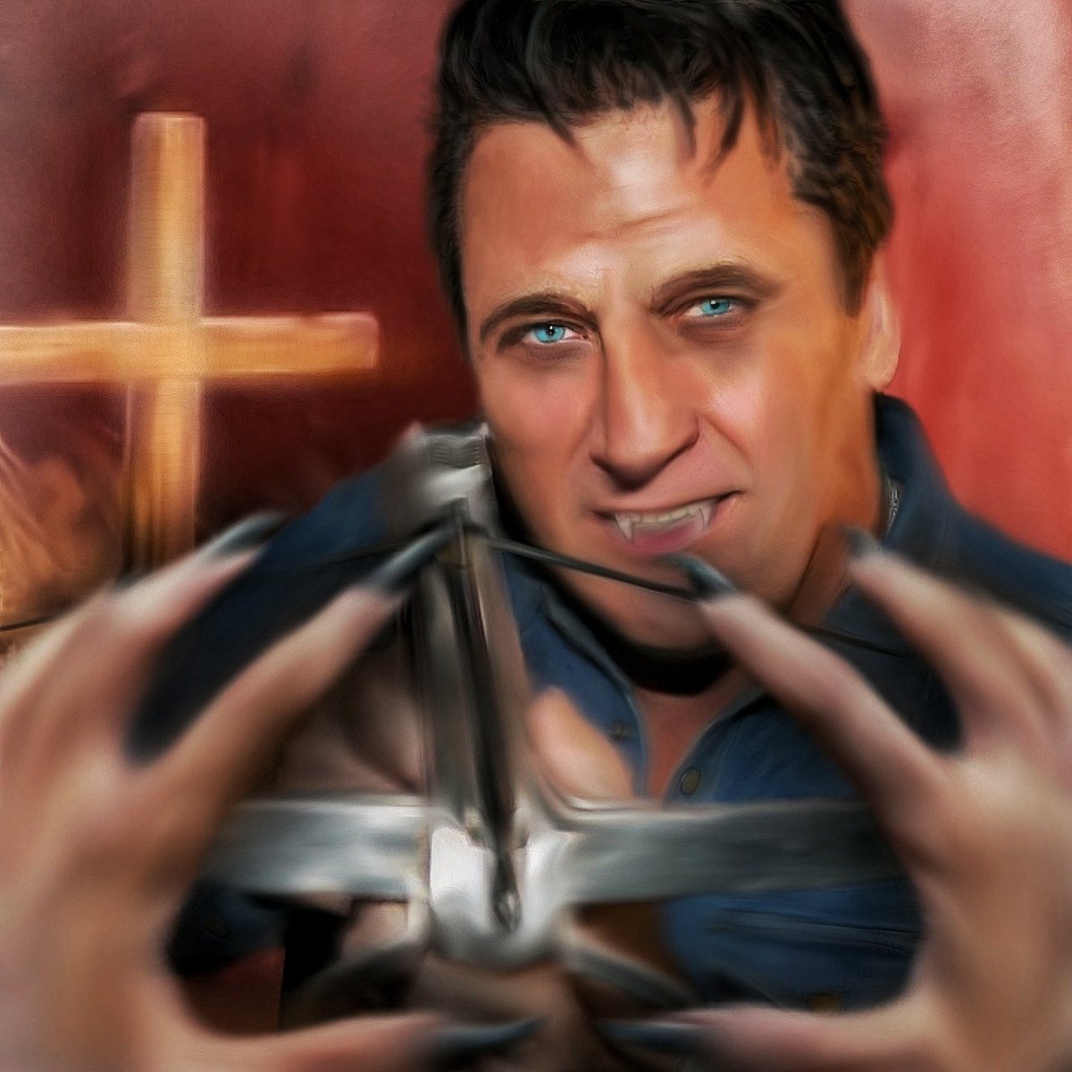 Dripanz's tweet photo. Some FanArt I Made of @DanielBaldwin From Vampires, I always loved his performance in that film such a cool character! 💖🧛‍♂️ https://t.co/bRQ6zyvPh1