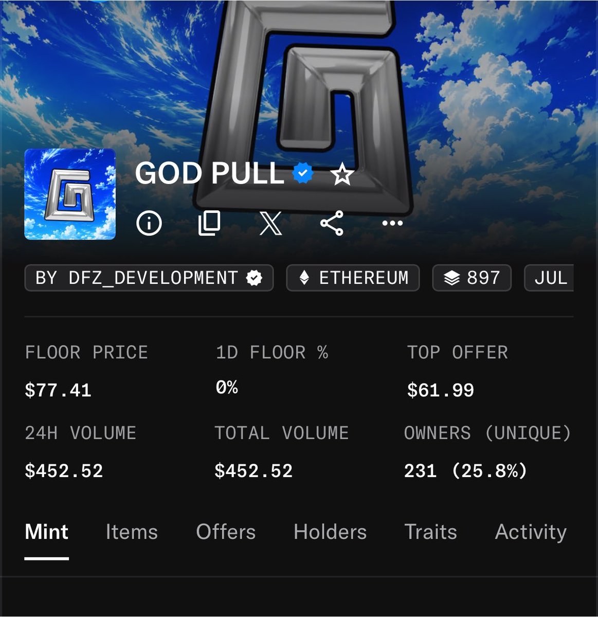 Prius633372's tweet photo. .@TheGodPull first phase has started and I’ve seen sales from $70 - $95 with FP on $77 and top offer on $61 

Cook or not? https://t.co/hwGuuQSNvc