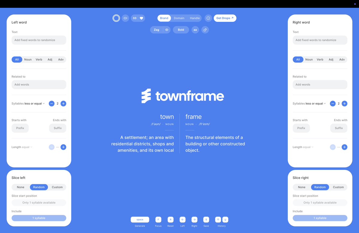 alexakten's tweet photo. @Kiriakoscls4 @spellsurf is the fastest way to find available premium domain names and social handles. 

combines parts of two words to create unique combos and you can set rules for the words it generates. https://t.co/0znmmgUGPp