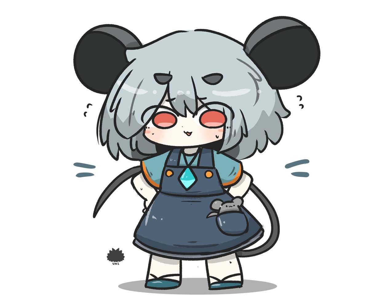 Master_Sgt_mine's tweet photo. ナズ「大変だ寅丸！夏服でも暑いぞ、異変では？」
星「ふつうに酷暑ですね。耐えてください」

ジャンスカ夏服ナズーリン https://t.co/Vw1eFKjwtf