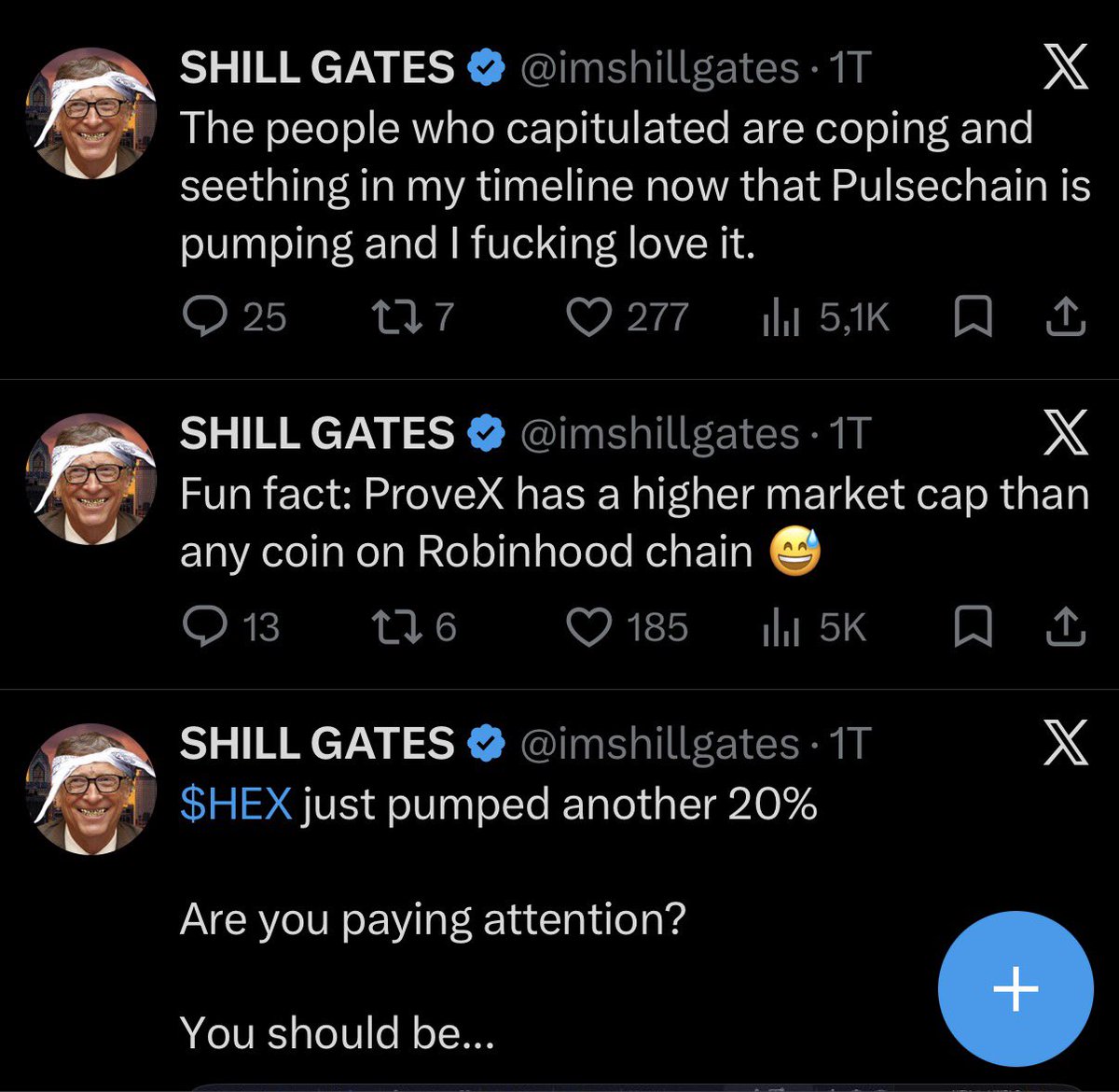 pulsevisionus's tweet photo. Hello everyone, I have an important information for you. We humans tend to forget how other humans are when we are emotionally positive again, especially if the price pumps. Please be careful with people like @imshillgates who just try to farm our community for bad things. Don’t forget his true face. He looks like a scammer to me. He says he is a crypto OG since 2015 but doesn’t have any crypto posts from 2015. Fake OG, just trying to show trust to influence you. Ref link in bio. Be careful who you follow please.
