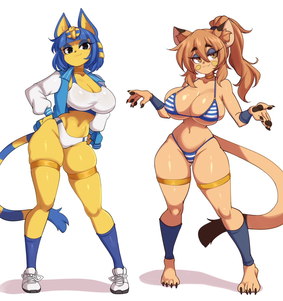 Lucy_fercomic's tweet photo. Goya and Ankha swapped outfits—who pulls off the new look better? https://t.co/QzMbFoLD8B
