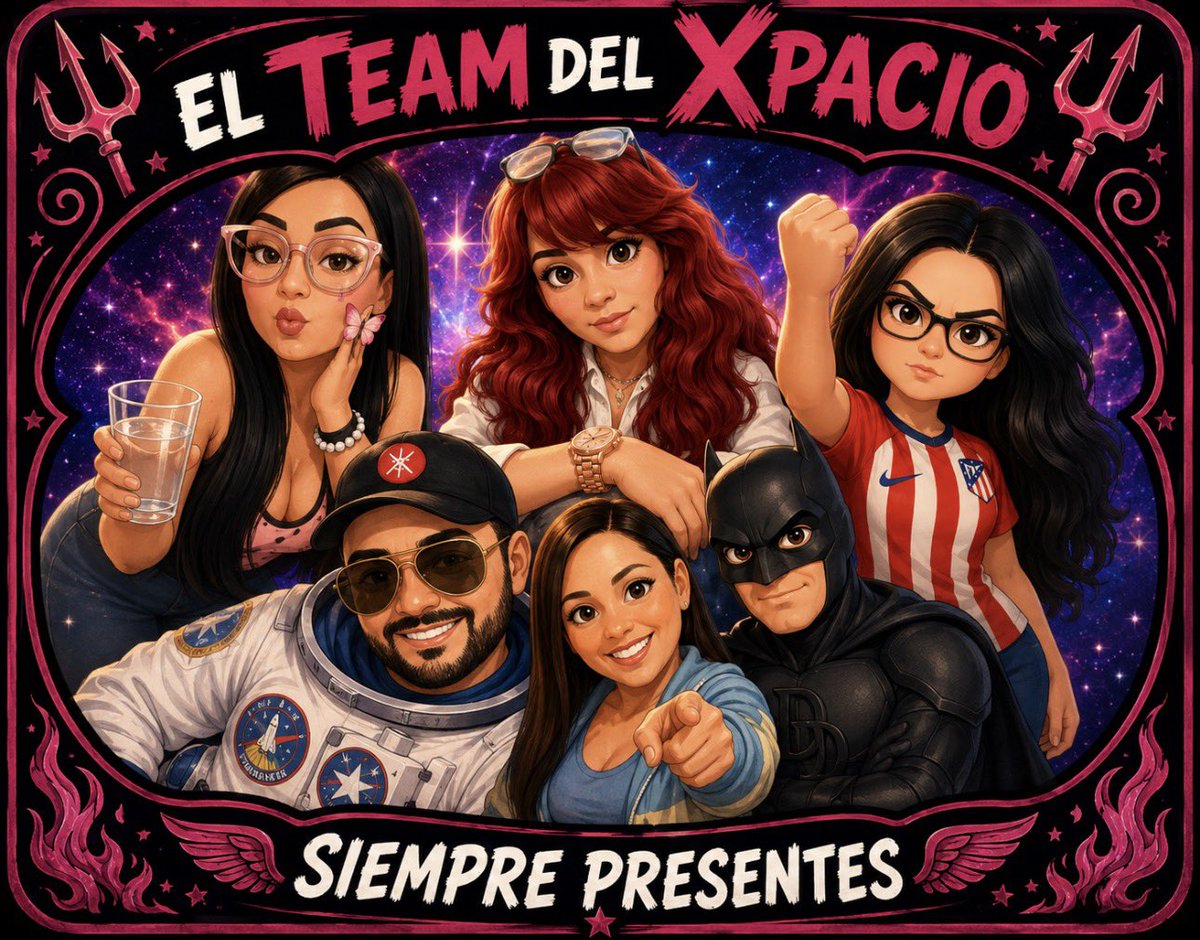 ProfGeorgie's tweet photo. Siempre peleando y presentes en el Team del Xpacio @Johys_74 @latiadeldivan20 @emy_loren @JorgeHe28421850 @karina_sirena @0alterego y muchas otras víctimas de la jefa y sus secuaces. https://t.co/uUkh5N2uve