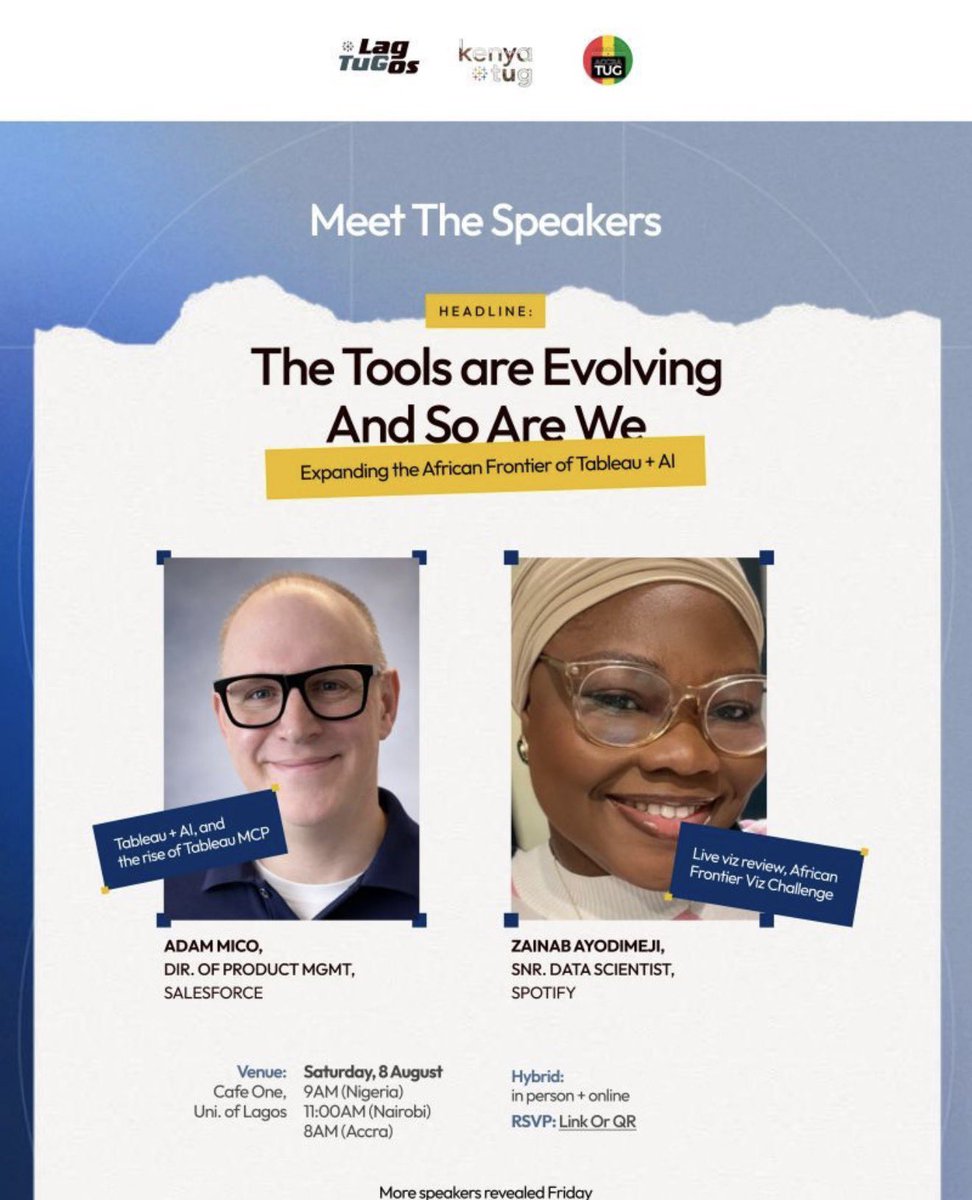 zizzy_data's tweet photo. Looking forward to speaking and connecting with people are the upcoming Lagos TUG in collaboration with Accra and Kenya TUG!!

I’ll be doing live viz reviews as well! Learn more and register here: 

https://t.co/2KS552oPUf https://t.co/UbWO2PWYo4