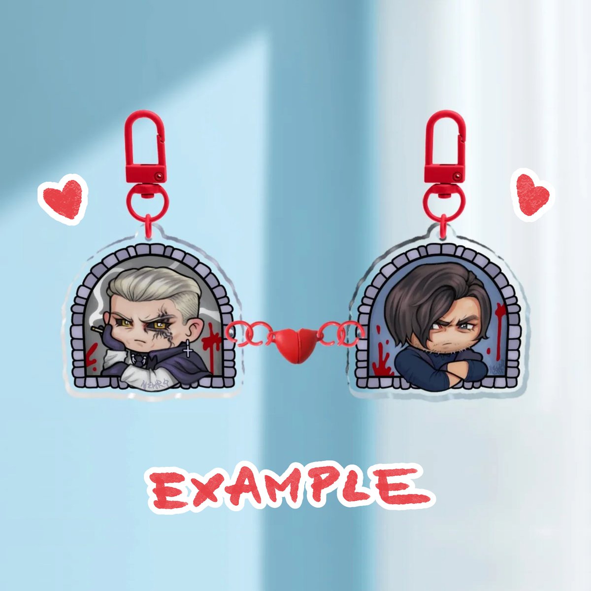 nma_nekro's tweet photo. [ thank you for🔄&amp; ❤️]

❣️YCH MAGNETIC COUPLE KEYCHAINS! ❣️

💵$27

🗓️ 28 July - 29 Aug.
❗️ only 10 slots

> can be oc x oc, oc x canon, canon x canon
> example ft. zeno &amp; leon s kennedy :>
#ych https://t.co/ugiyLex3gP