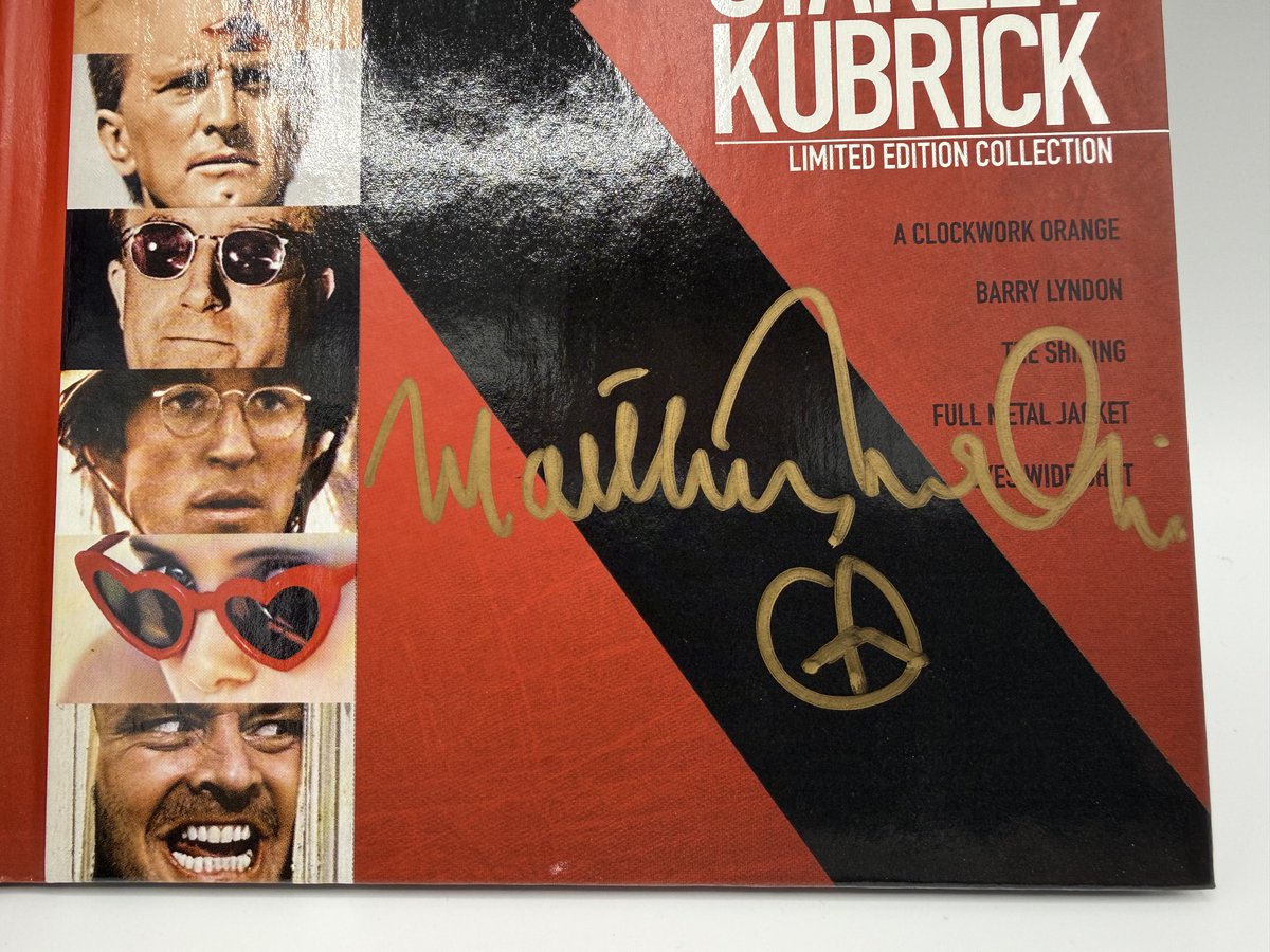 MatthewModine's tweet photo. REPOST + be following by Monday, August 3 for a chance to win this #StanleyKubrick Limited Edition Blu-ray Collection! I signed the included hardcover book in gold Sharpie with the peace symbol. I'll select one winner at random and announce next #ModineMonday. Good luck! #KubrickDay

And if you'd like to support the @FMJDiary project and exhibition, you can bid on a huge #Kubrick bundle with 6 signed items here: https://t.co/QubrH9TQGy