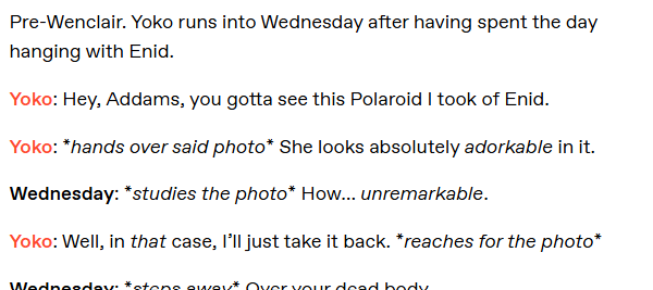 bestwenclairfic's tweet photo. Tumblr post by achromatophoric
-
Read full post:
https://t.co/nbq50tLiE5

#wednesdaynetflix  #wenclair #wednesdayaddams #enidsinclair #bestwenclairfanfics #wenclairfics

*If you're the original author and want this removed, just let me know
Comment on the OG post! (Sneak peak) https://t.co/6MJNktW3kb