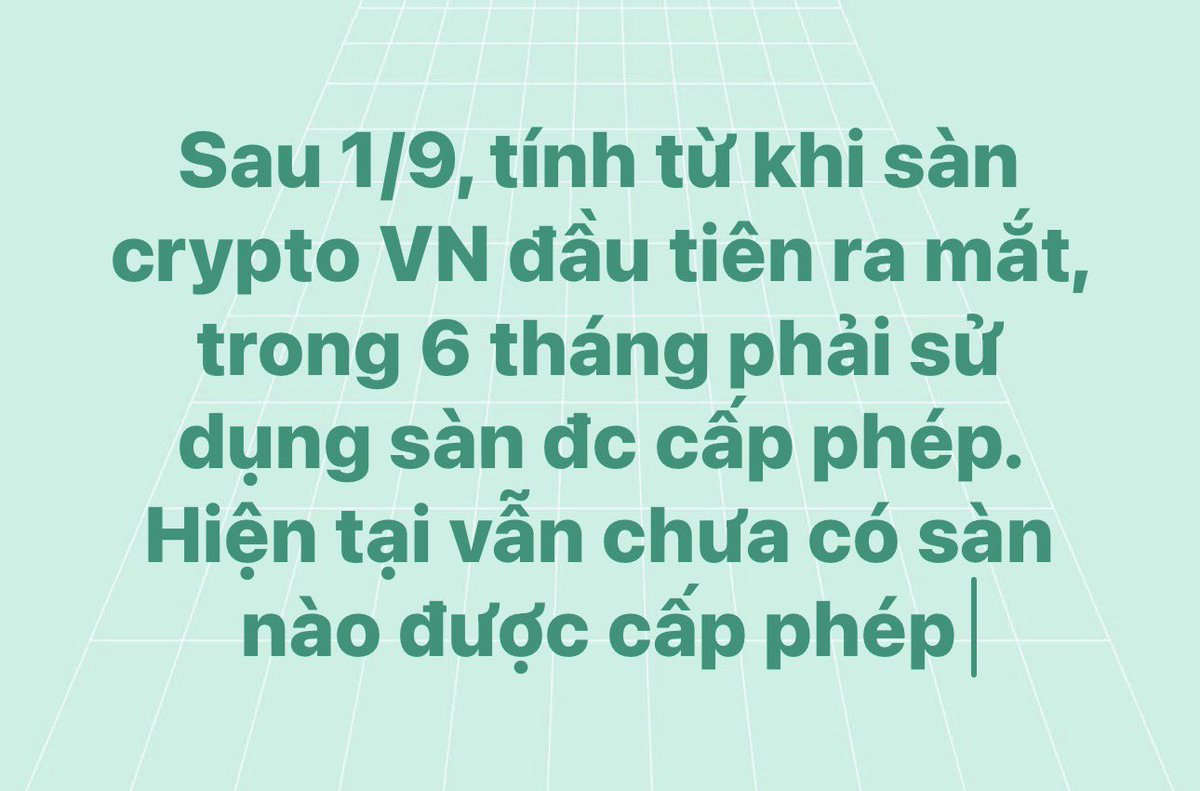 mrtrinhcrypto's tweet photo. After September 1st, counting from the launch of the first Vietnamese crypto exchange, within 6 months, a licensed exchange must be used. Currently, no exchange has been licensed.
#crypto #bitcoin #mmo #btc #eth #sol #tcex #scex #caex https://t.co/WFZ1AmNOJT