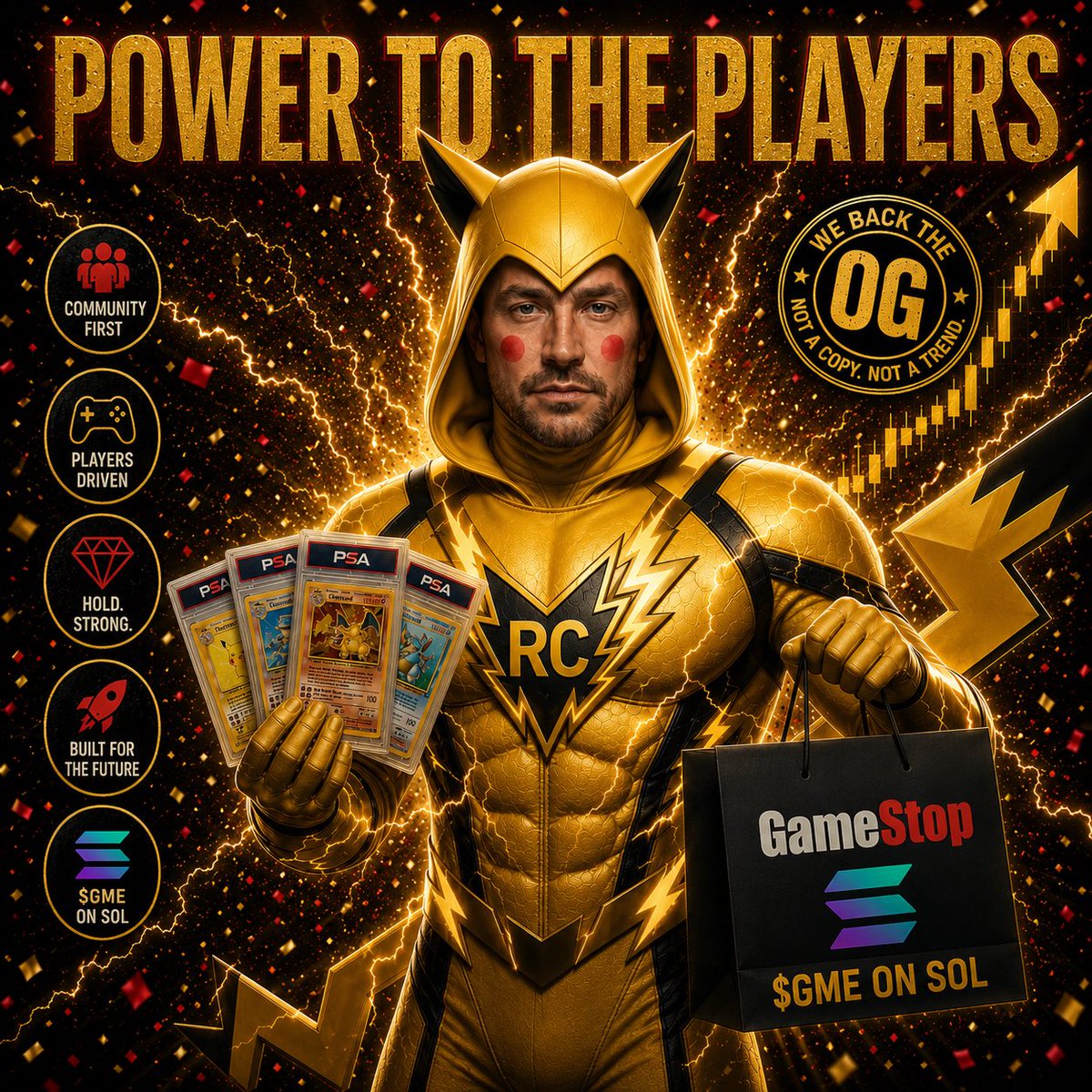 UpOnlyGME's tweet photo. Power to the Players, no need to be told. GameStop hits the blockchain with solana:8wXtPeU6557ETkp9WHFY1n1EcU6NxDvbAggHGsMYiHsB on SOL. 

From stores to chains, watch the story unfold. Community first, our conviction is gold.

Copycats come, copycats fold.
We ride with the OG - $GME on SOL.

@gamestop @solana @TheRoaringKitty