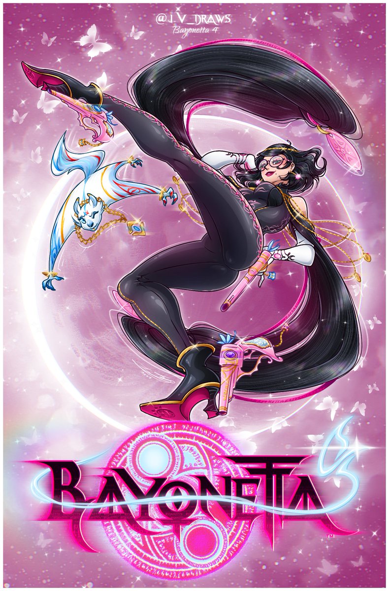 JV_Draws's tweet photo. "Did you miss me? 💋" Bayonetta 4 / Eclipse poster 🌘✨
#Bayonetta https://t.co/L07XSAsUur