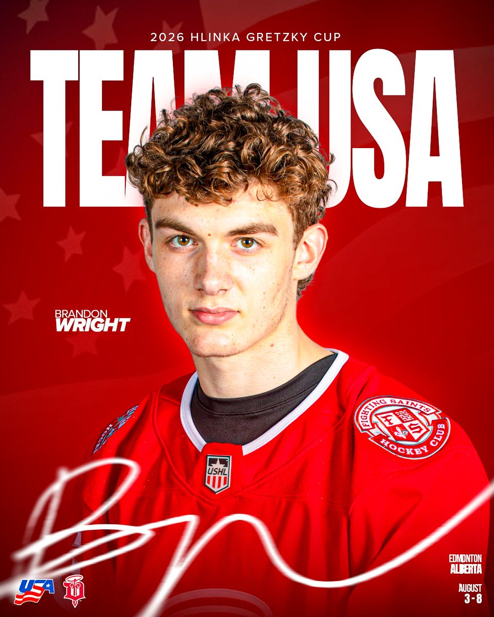 fightingsaints's tweet photo. HEADED TO HLINKA
Goaltender Brandon Wright has been named to the @usahockey roster for the 2026 Hlinka Gretzky Cup!
The competition will be held August 3-8 in Edmonton, AB.
Congrats, Wrighter! #LetsGoSaints https://t.co/c0u6B2qb8m