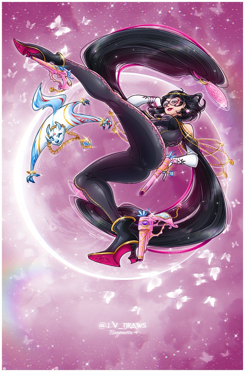 JV_Draws's tweet photo. "Did you miss me? 💋" Bayonetta 4 / Eclipse poster 🌘✨
#Bayonetta https://t.co/L07XSAsUur
