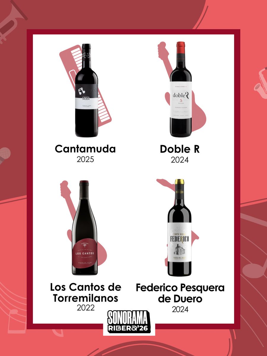 DORibera's tweet photo. Vinos Tintos
Melior de Matarromera 2024 - Bodega Matarromera @Matarromera 
Doble R 2024 - Bodega Doble R 
Cantamuda 2025 - Bodega Cantamuda
Federico Pesquera de Duero 2024- Bodegas Federico @BodegasFederico 
Pepe Yllera 2022 - Bodegas Yllera @bodegasyllera 
Ser Vivo y Natural 2024 - Bodega Páramo Arroyo 
Buró Selección Especial 2020 - Bodegas Pascual
Los Cantos de Torremilanos 2022 - Finca Torremilano @Torremilanos 
Marqués de Valparaíso Roble 2025 - Bodegas Valparaíso @Valparaisowine 
Viña Mayor Roble 2024 - Bodegas Viña Mayor @Vina_Mayor 
Lleiroso 2023 - Bodegas Lleiroso @bodegaslleiroso 
Valdehermoso Crianza 2021- Bodegas Valderiz @ByV_VALDERIZ 
Finca Villacreces Pruno 2023 - Finca Villacreces @FcaVillacreces 
Pradorey El Mirón 2024 - Bodegas Pradorey 
Alonso del Yerro 2014 - Bodega Alonso del Yerro @AlonsodelYerro
