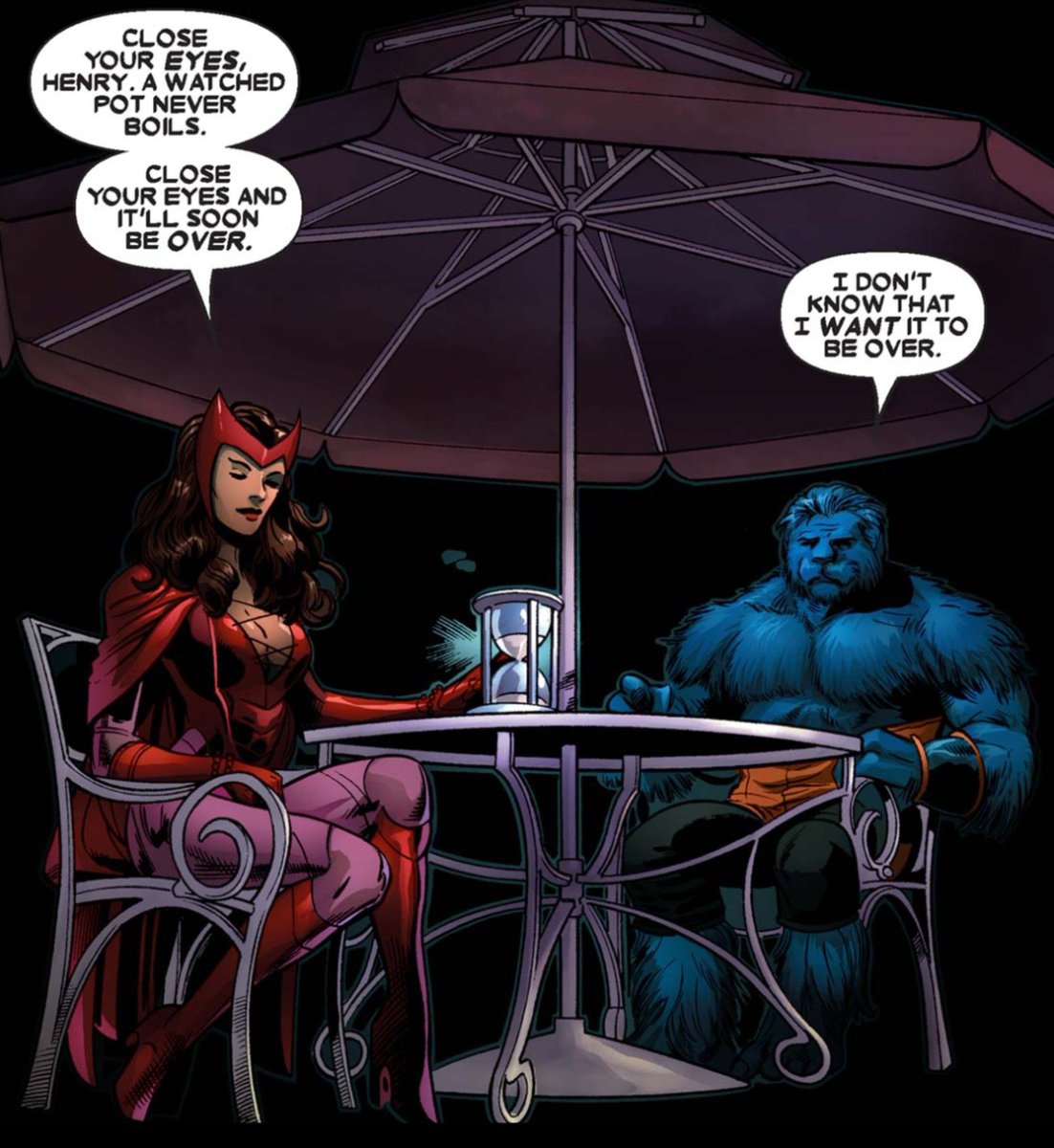 FeiticeiraNews's tweet photo. ᱬ | Post para apreciar a relação entre Wanda e o Hank (Fera)

Durante o limbo de 7 anos da Wanda após o Dia M, Hank foi uma das poucas pessoas que conseguiu localiza-la após ter contato com ela em um reino mistico estabelecendo uma conexão, ele encontrou a Wanda desmemoriada na Transia e com certeza nossa diva foi atrás de puxar assunto com o Lobo azul, o melhor dessa interação é que foi genuina, Fera até tentou mas não forçou a Wanda lembrar quem era ou o que fez e nem deu sua localização para os X-men, a deixou em paz.

- X-men #204