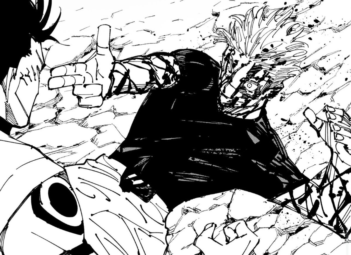 TodaysStrongest's tweet photo. “ cursed technique reversal . . . 

Aiming right at knull, the ground shakes from its immense strength.

+ https://t.co/GGALy3lNaE