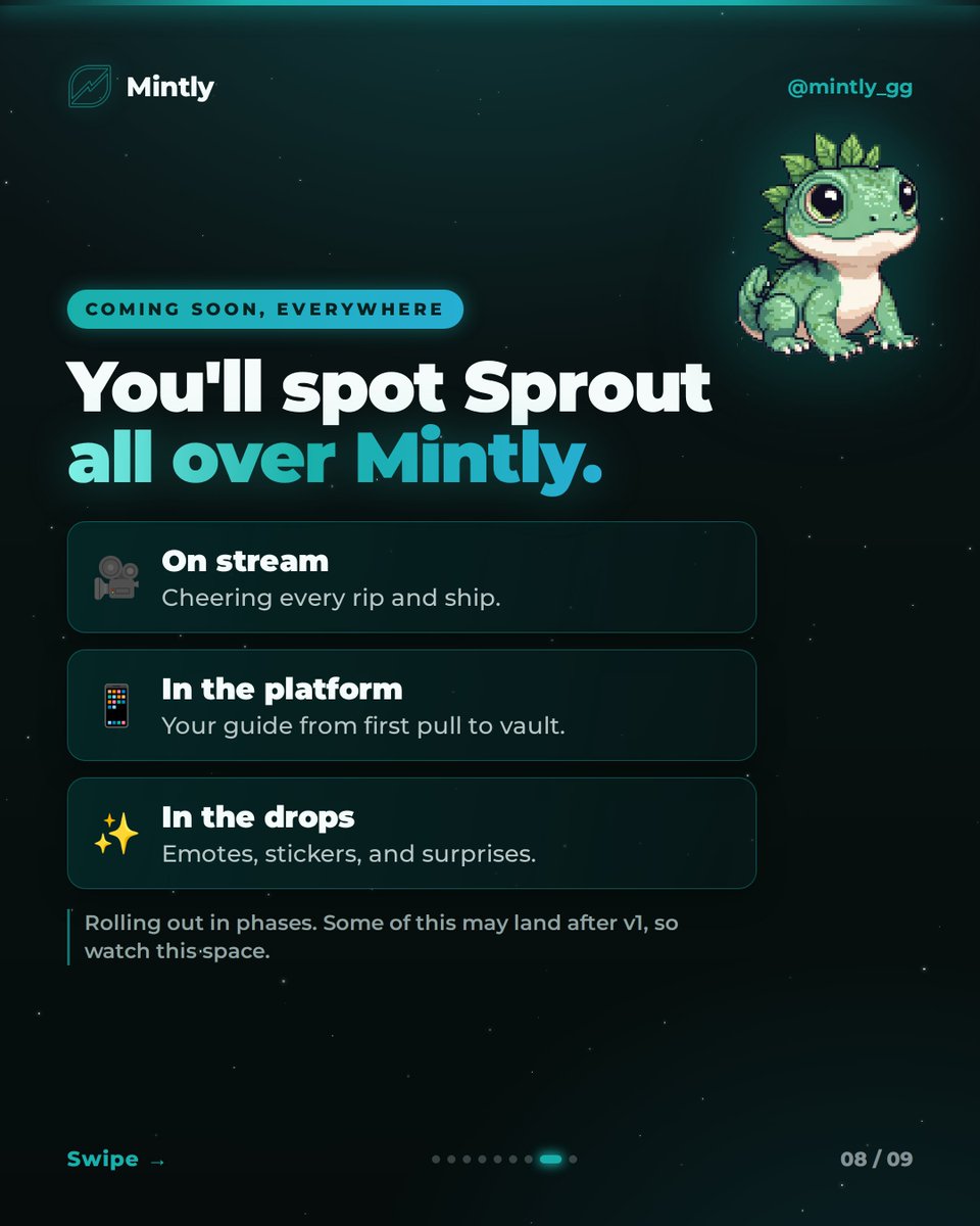 mintly_gg's tweet photo. you'll start seeing him around, but not all at once. rolling him out in phases. on stream first, then across the platform, then emotes and drops later on. some of it lands after v1. https://t.co/fySty6Le7i