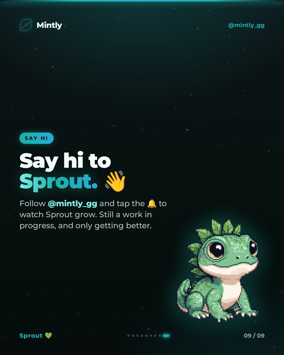mintly_gg's tweet photo. anyway. that's Sprout. say hi 👋

we're just getting started. follow along and watch him, and Mintly, grow up in real time.

real cards, pulled live, yours onchain. https://t.co/V2pz3gKsaj