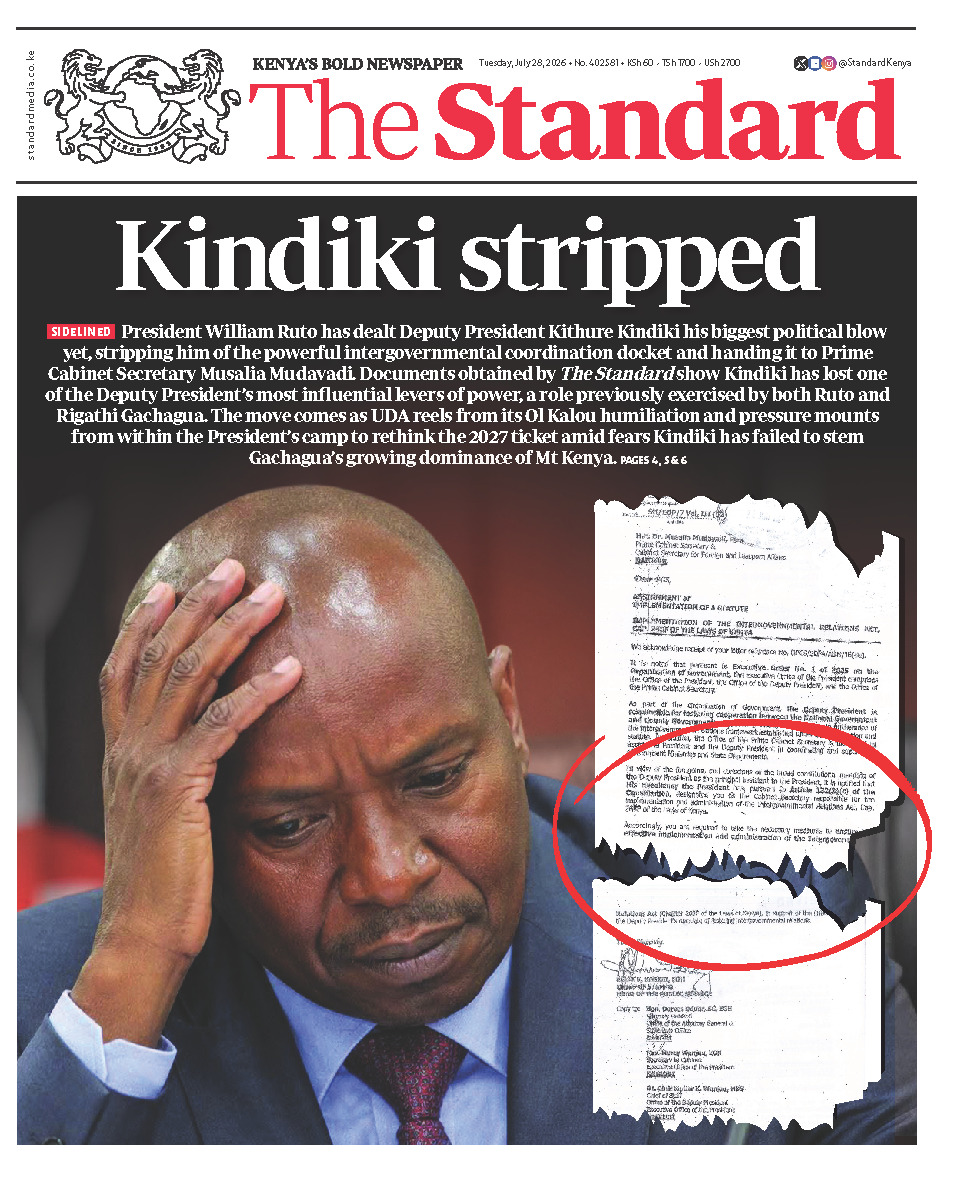 StandardKenya's tweet photo. Kindiki stripped

Introducing Platinum, Silver and Emerald memberships tailored just for you! More choice. More value. More ways to power BOLD and factual journalism. Stay informed with The Standard E-Paper and INSiDER delivered straight to your device anywhere! Enjoy unlimited access to all publications and Exclusive Premium content for only Sh14,999 a year!

Download the app today: https://t.co/Zjq6WPCHvC
Android - https://t.co/CUBlYufHMM…
iOS - https://t.co/15CvkZGVZi