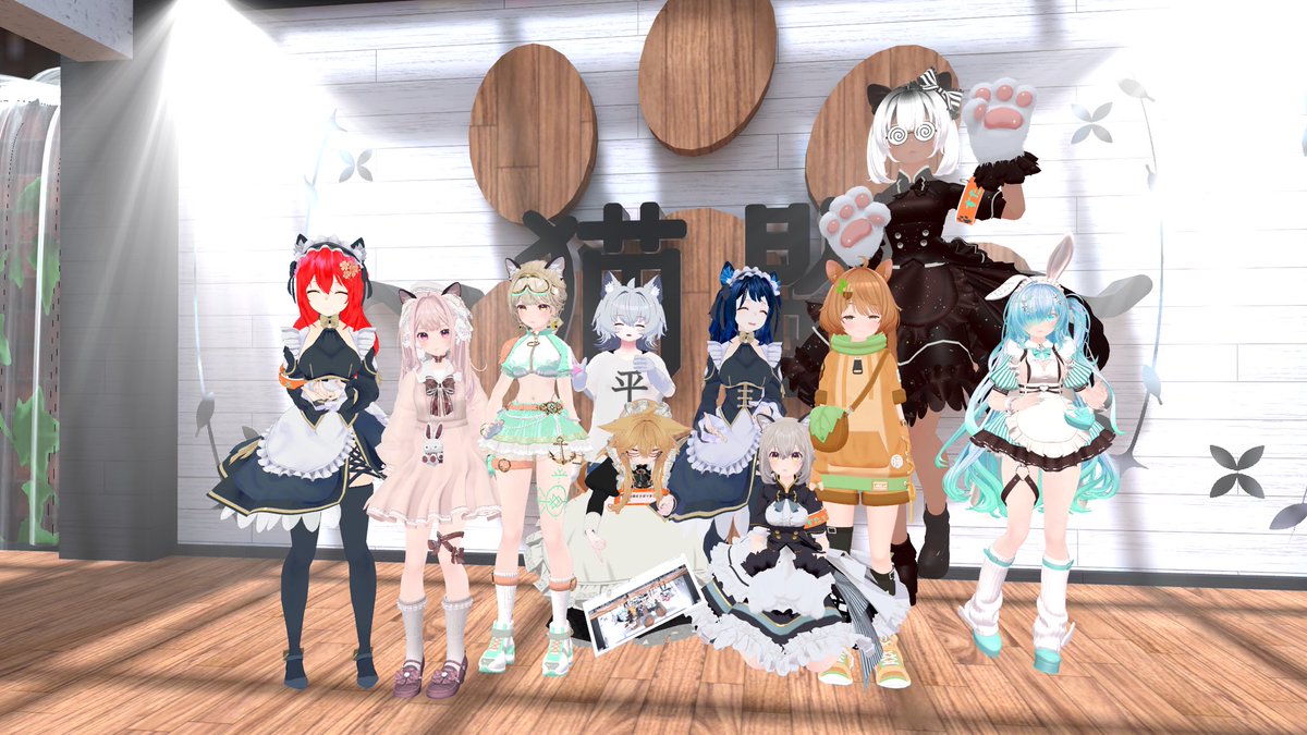 ウサ耳猫パネルフリル❣ハンドメイドバッグ❣ ウサ耳猫パネルフリル