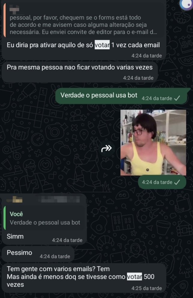 uniaoaespabra's tweet photo. Antes de darmos seguimento à próxima votação, gostaríamos de conversar um pouco com vocês sobre alguns pontos relacionados ao andamento do projeto nos últimos dias.

1. Sobre a especulação de uso de bots na votação anterior

Surgiram algumas especulações de que o design vencedor da votação passada teria recebido votos por meio de bots. Gostaríamos de esclarecer que, desde antes da divulgação do link da votação, ativamos a opção de voto único por e-mail. Dessa forma, cada e-mail poderia votar apenas uma vez, não sendo possível realizar múltiplos votos utilizando o mesmo e-mail.

Print do lado é a prova de que não queriamos mutirão de votos e sim opinião real.
+