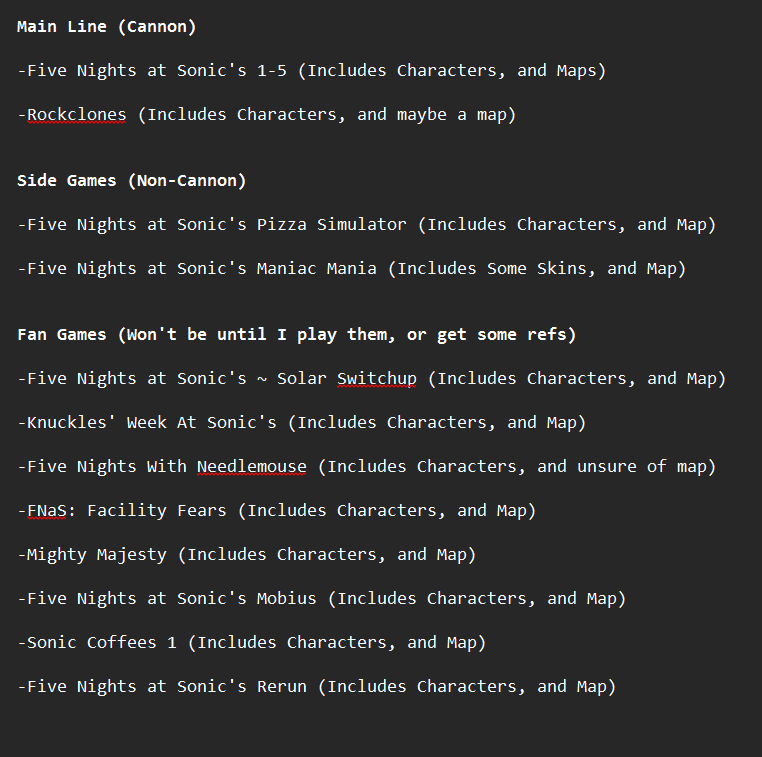 GoldenFoxyOGYT's tweet photo. Alright, here are my Five Nights at Sonic's Model Plans. Please remember I am only one person, and I will try my best to get them done. I will most likely not start this right away, but I will try to go in order within the list🎉
----
Tags: #FNaS #FNAS #FNAF #SonicTheHedgehog https://t.co/28y7nbvnxn