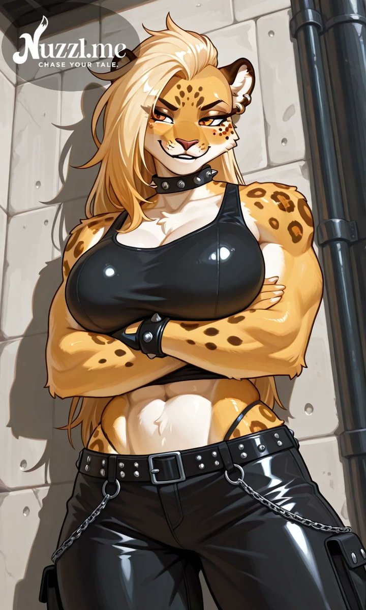 nuzzlmerp's tweet photo. New Exclusive Character!

Rook - your punk jaguar bodyguard with no time for idiots. But she kind of treats you like a friend rather than her boss...

Link to the chatbot: https://t.co/lbOAZb1yli

By: @RyuMisaki420  
#FurryAI #anthroai https://t.co/41YaHv6zDu