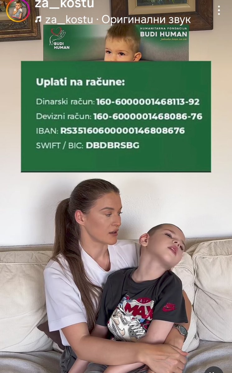 theshoppershop's tweet photo. 3 000 000 $ košta lek za Kostinu bolest.
600 000 $ treba da se prikupi do sredine avgusta, za DEO studije za lek koji Kosti daje nadu za život. 
Lek je šansa da se zaustavi bolest.
Svaka podela i donacija mogu napraviti razliku.
Pošaljite 1331 na 3030. https://t.co/DJ5XKPFAVm