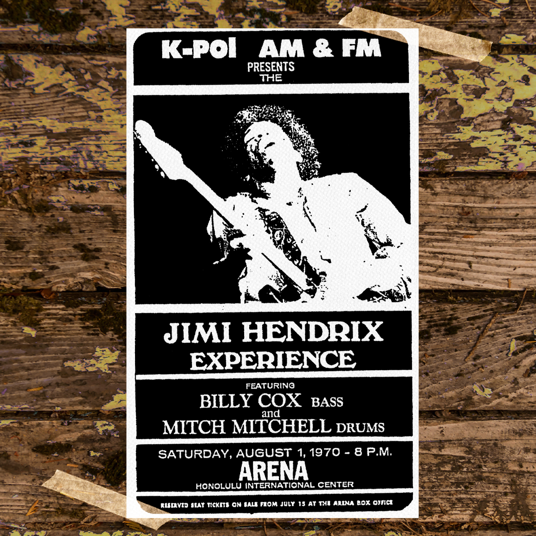 JimiHendrix's tweet photo. On August 1, 1970 The Jimi Hendrix Experience traveled from Maui to Oahu where they performed in the arena at the Honolulu International Center. #JimiHendrix #Hendrix #Honolulu #Oahu #Hawaii https://t.co/KVr7vrmVkU