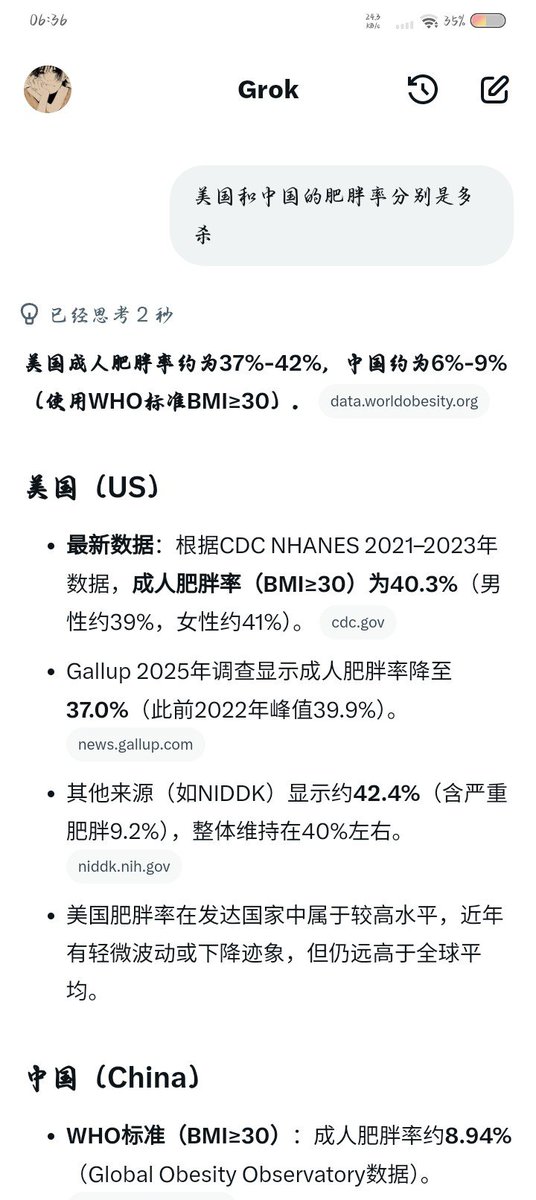 dentidn's tweet photo. @ProcyonCoke731 但是事实就是如此，美国的肥胖率远远高于中国 https://t.co/iZVzBAEgkk