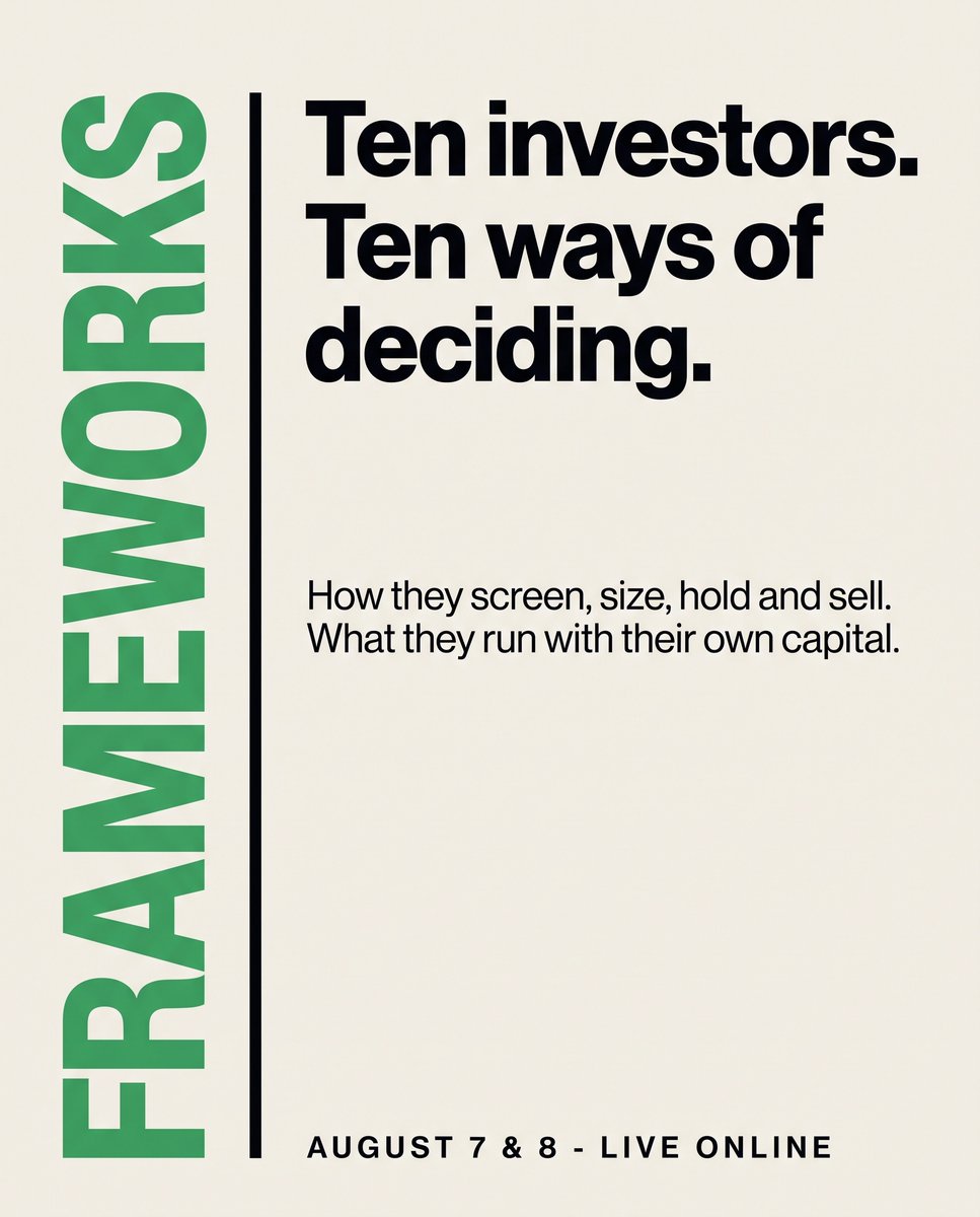 ias_summit's tweet photo. A single name has a shelf life. A way of deciding doesn't.
Ten of them, from the people who actually use them — so you can run one on a business nobody at the summit ever mentioned.