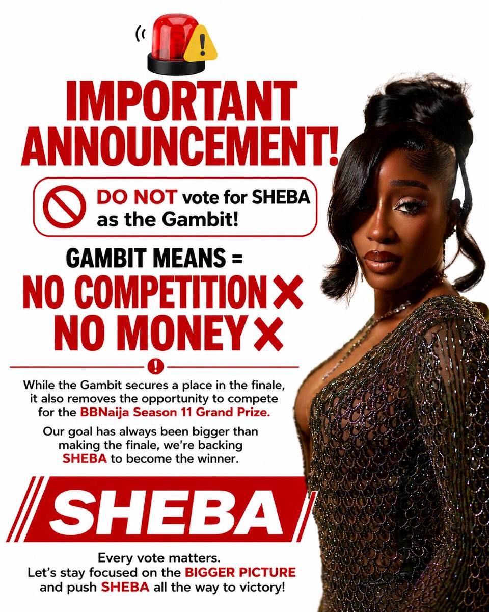 ShebaGamde's tweet photo. NO VOTES FOR SHEBA THIS WEEK❌. 

NO VOTES FOR SHEBA THIS WEEK❌

NO VOTES FOR SHEBA THIS WEEK❌•
We are BEGGING🙏🏽💃🏽•
#bbnaija #Sheba https://t.co/XCgMOyl3gZ