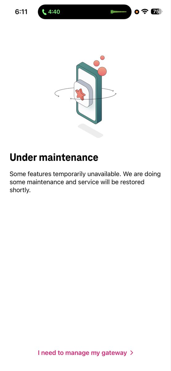 LanaR6's tweet photo. @TMobile Your app is also not working. Phone support is not either. https://t.co/ODgDpctBn1