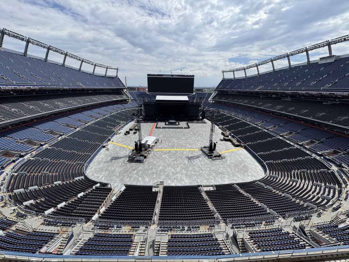 SusieWargin's tweet photo. For Those About To Rock: A preview near and far. 

The @acdc stage will be the South Stands tomorrow night! 🤘🏼
@1035TheFox https://t.co/eAB7lqWZ1A