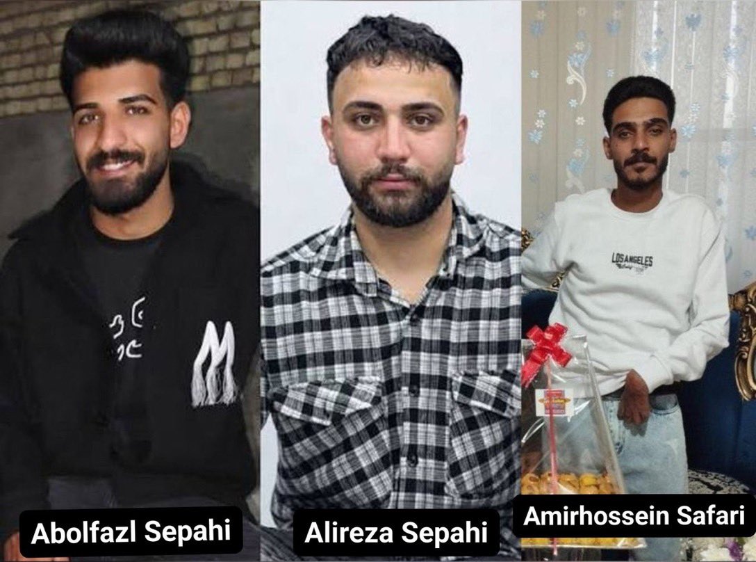 fugaciousstarss's tweet photo. 🚨#Alireza_Sepahi, #Abolfazl_Sepahi, and #AmirHossein_Safari, convicts in the Ali Khani Square case in Isfahan, Iran, have been summoned for their final family visits. Informed sources warn of a very high risk of imminent execution.

Be his voice before it's too late. https://t.co/l8UHpZKEbz