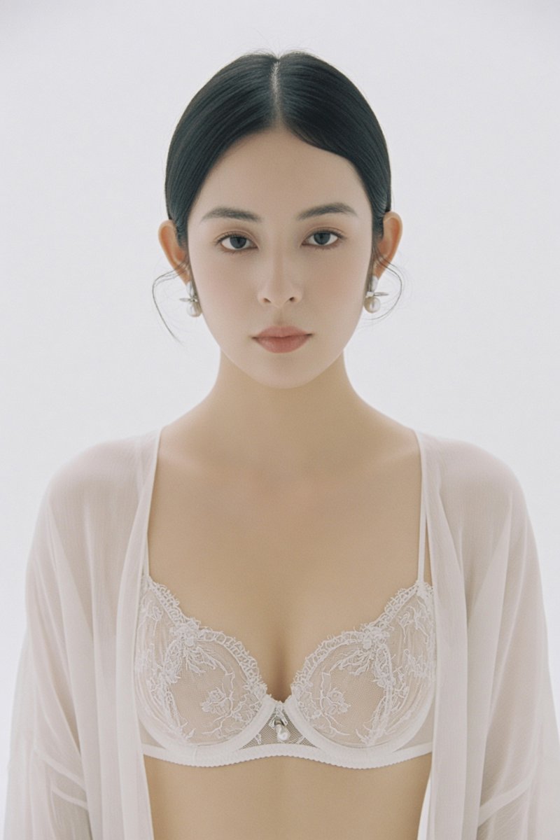 ToroJushiAi's tweet photo. GPT Image 2 on ChatGPT

Prompt ⬇️⬇️⬇️
一位年轻成年东亚女性，上半身近景肖像，画面从胸部以上至头顶。人物位于画面中央略偏右，身体微微侧向左侧约20度，头部轻轻转向镜头，双眼平静凝视镜头，神情克制、优雅、安静，没有刻意微笑，嘴唇自然闭合，流露高级时尚杂志质感。

她拥有精致鹅蛋脸，流畅下颌线，白皙暖调肤色，杏仁形深棕眼睛，细长自然眉，鼻梁纤细，浅裸粉色嘴唇。妆容极简，仅有轻薄底妆、自然眼妆、淡淡腮红和裸色唇妆。保留真实皮肤纹理、细小毛孔、绒毛、自然肤色渐变及柔和高光，禁止塑料磨皮。

黑色长发整齐中分，低发髻盘于脑后，发丝顺滑服帖，仅有少量细碎发丝自然垂落耳边。佩戴一对现代极简珍珠耳饰，银色金属与珍珠组合，精致但不过分抢眼。

服装采用高级内衣与轻薄罩衫搭配：白色蕾丝薄纱文胸，精细花卉刺绣蕾丝纹理，外披一件乳白色半透明雪纺或真丝罩衫，自然垂落肩部，布料轻盈飘逸，形成柔和层次感。

背景为纯净奶油白渐变背景，没有家具，没有装饰，仅保留极轻微空间层次。整体采用高键影调、低饱和、低对比莫兰迪色彩，以白色、奶油色、暖肤色和浅灰色组成柔和配色。

柔和自然窗光从画面左前方照射，形成极柔软的大面积漫射光，脸部几乎没有硬阴影，眼睛具有自然Catchlight，背景逐渐虚化。整体呈现日式胶片、Fine Art、时尚杂志封面风格，安静、纯净、空气感强。

摄影参数：85mm 或 105mm 人像镜头，f/1.8，浅景深，眼睛极锐利，背景奶油化虚化，真实头发层次、真实布料纤维、真实蕾丝纹理、自然皮肤微反射，轻微 ISO100 胶片颗粒，Kodak Portra 160 色彩倾向，photorealistic，ultra realistic，soft cinematic grading，editorial portrait photography。

避免：塑料皮肤、AI磨皮、HDR、高饱和、高对比、夸张妆容、错误手指、错误耳朵、畸形五官、CG质感、动漫风、杂乱背景、家具、文字、水印、Logo。