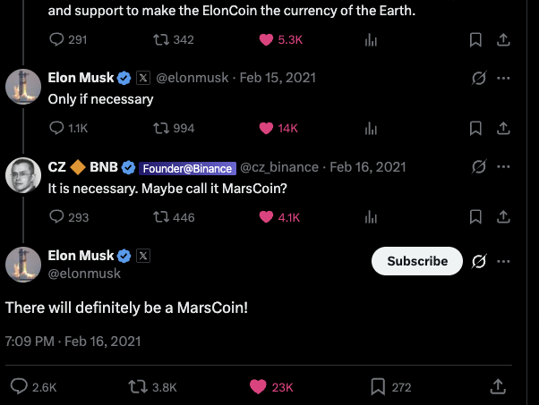 Yolo_7_'s tweet photo. $MarsCoin COULD BE THE CURRENCY OF EARTH

Check the screenshots and the quoted tweet.

And now, there's a $MarsCoin on $BNB Chain, paired with tokenized $SPCX bStock.

Binance has also been posting about bStock multiple times a day.

Another interesting detail: Heyi's X location is set to "Mars." 👀

Meme × RWA × Elon Musk × CZ × Heyi × Binance.

I haven't seen a BNB narrative this strong in a long time.

0xfe189e97832da1573e4e4ff034f4ffc3a15c7777