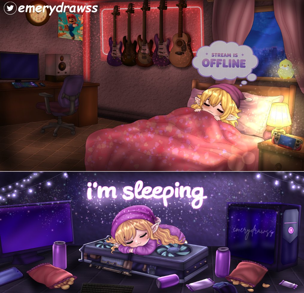 emerydrawss's tweet photo. Custom stream graphics are some of my favorite projects to work on. Here's a recent BRB & Offline screen commission for @Kryn_Durr ! 🎮✨
#emeryarts #Artmoots #Artshare #DigitalArt #CommissionArt #Twitch #Streamer #StreamingAssets #BRBScreen #OfflineScreen https://t.co/j6K3Ovqv52