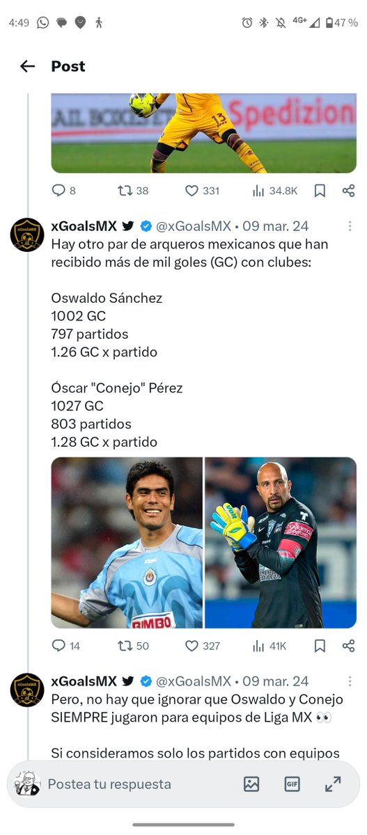CrashingBhe7637's tweet photo. @adrianhdezluna @Campechame42 @Richlopezg Amigo de verdad con esas cifras no es entendible como hay gente que lo defiende como el mejor portero de México, Televisa les tiene lavadisimo el cerebro, pero bueno, supongo que espere demasiado de unos américanista. :p https://t.co/WoL26dWvg3