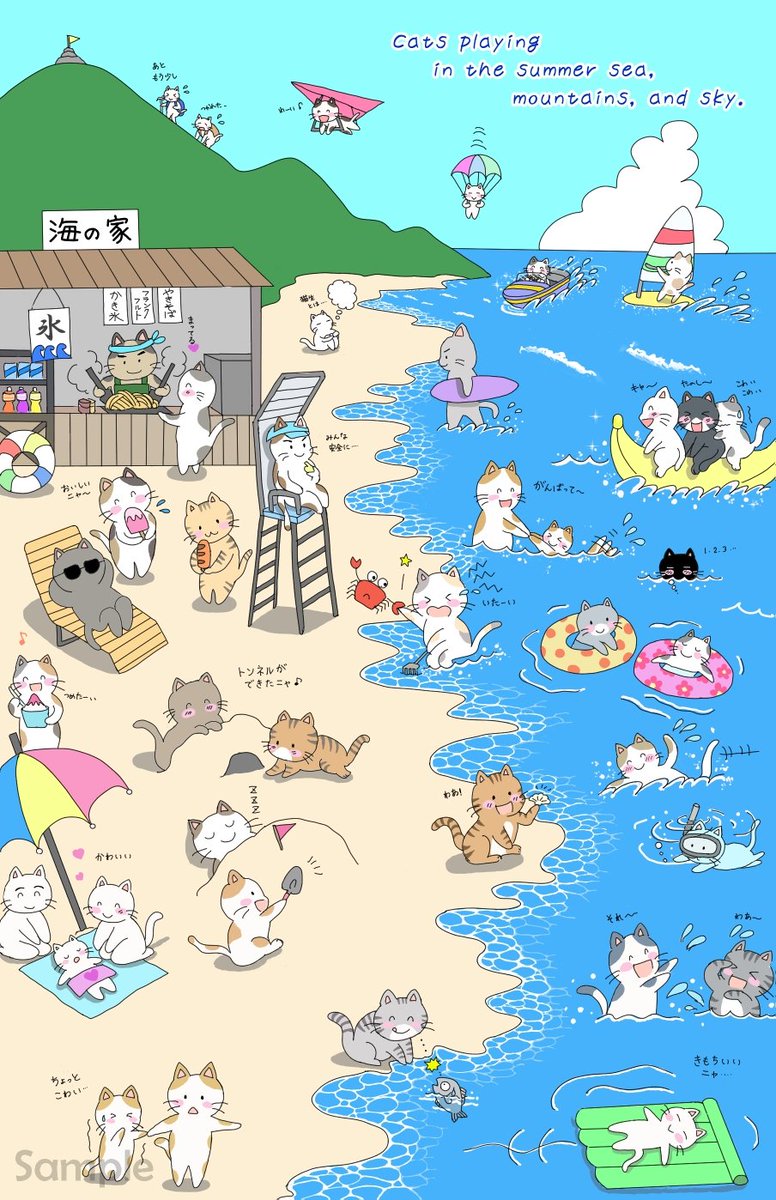 たぬぅ〜ページです 白い貝殻 お昼寝ねこちゃん 海塗り アクセサリー
