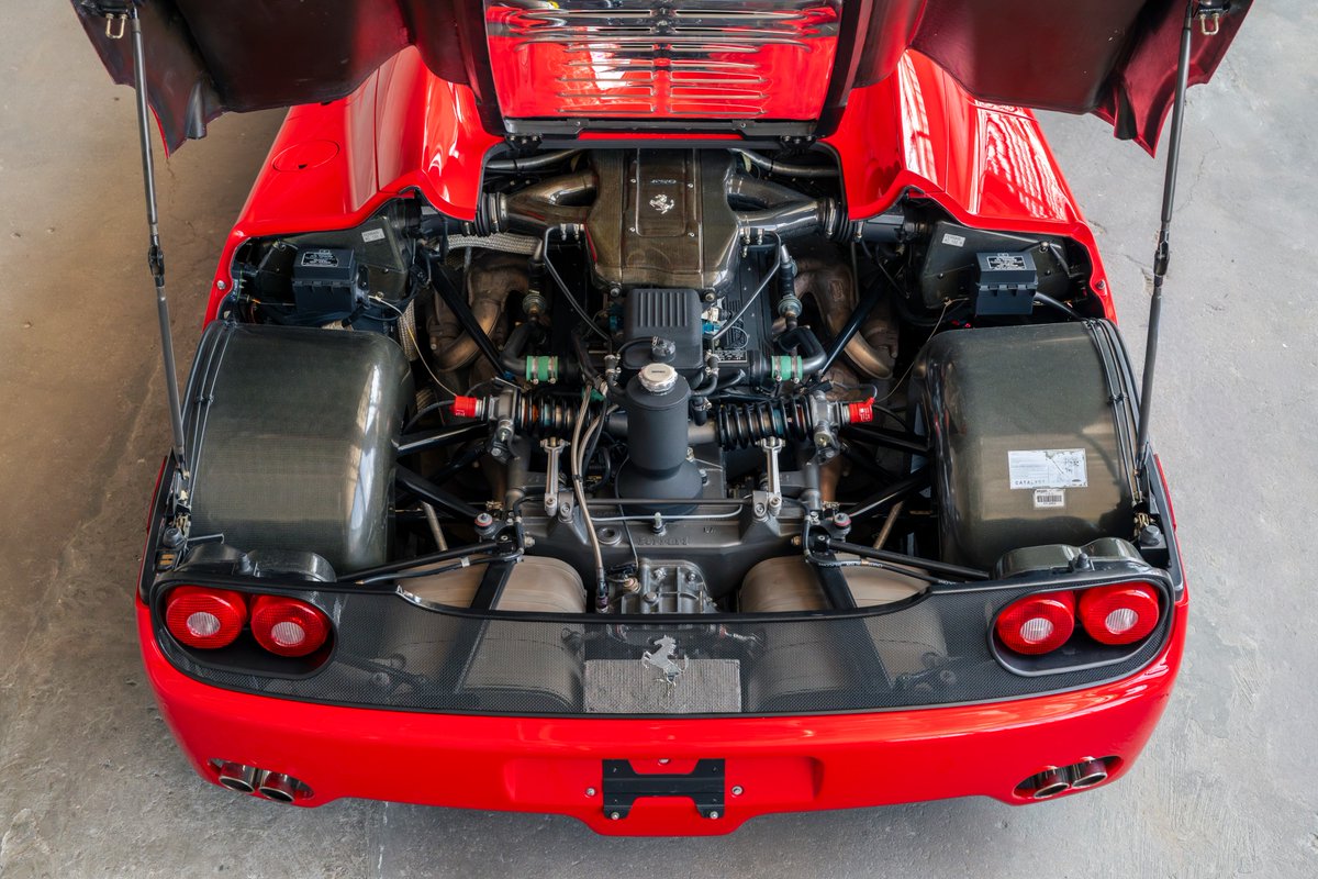 rmsothebys's tweet photo. Originally owned by legendary heavyweight champion Mike Tyson.

This Ferrari F50 is the 73rd of 349 numbered examples built and one of only 55 specified for the United States. Its 2008 Ferrari Classiche Red Book confirms the original matching-numbers engine, transaxle, chassis, and coachwork.

Displaying 6,196 miles and recently serviced by Ferrari of Newport Beach, it is offered without reserve at Monterey.

Estimate: $7,000,000 to $9,000,000 USD. Register to bid at https://t.co/V9383cCM3M #RMMonterey 

#RMSothebys #Ferrari #F50