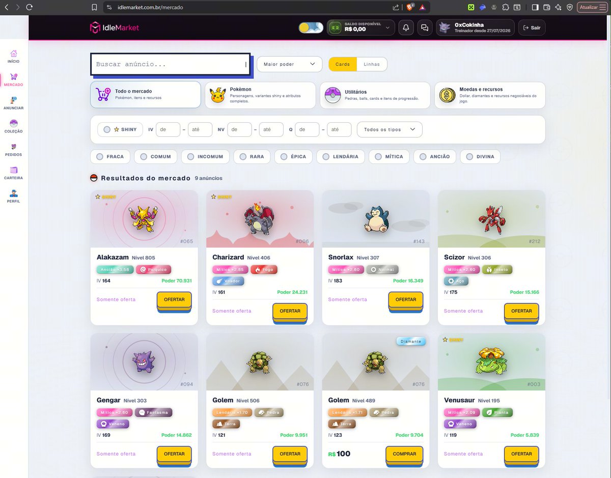 0xCokinha's tweet photo. AGORA O PIX CAI DIRETO NA TUA CONTA!
Lançado o site para compra e venda de itens do Poke Idle World.
Compra e venda com segurança, com vendedor precisando comprovar entrega, e comprador confirmar recebimento.
Link: https://t.co/CABNbv5keZ https://t.co/lxg7lzJZwA