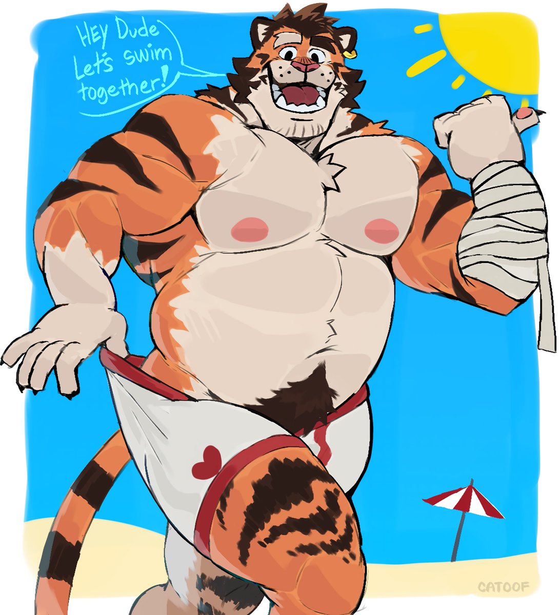 Catoof_'s tweet photo. Water Tiger 🐯🏖️ https://t.co/4tGiGNIBWD