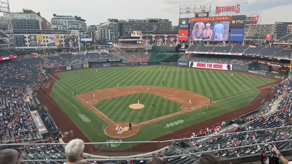 JayWarren111879's tweet photo. It’s the Nationals versus Blue Jays. Let’s Go Nats! Good to see you Max Scherzer. https://t.co/nNycCF4tjp