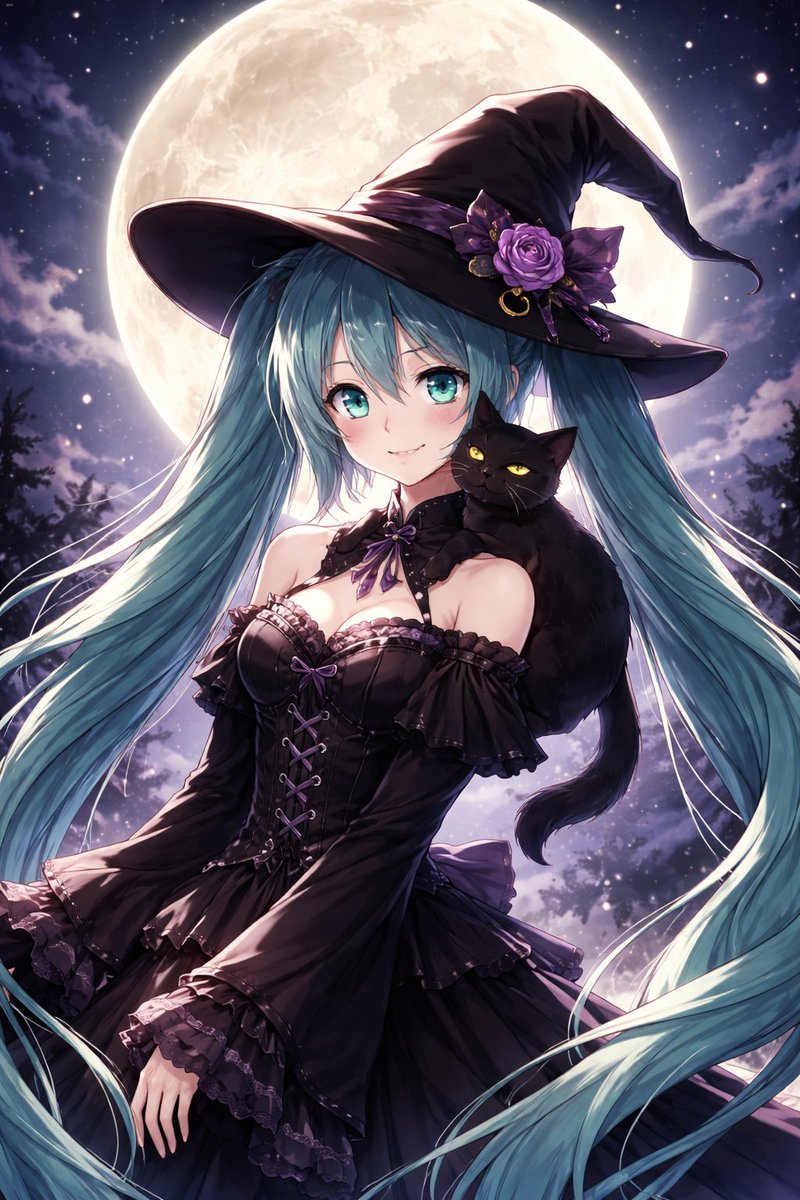 mikullunation's tweet photo. 夜空に溶ける蒼、月光と風のささやき。 / Blue melts into the night, whispered by moonlight and wind.
#初音ミク #AIart https://t.co/7SwQlqbvso