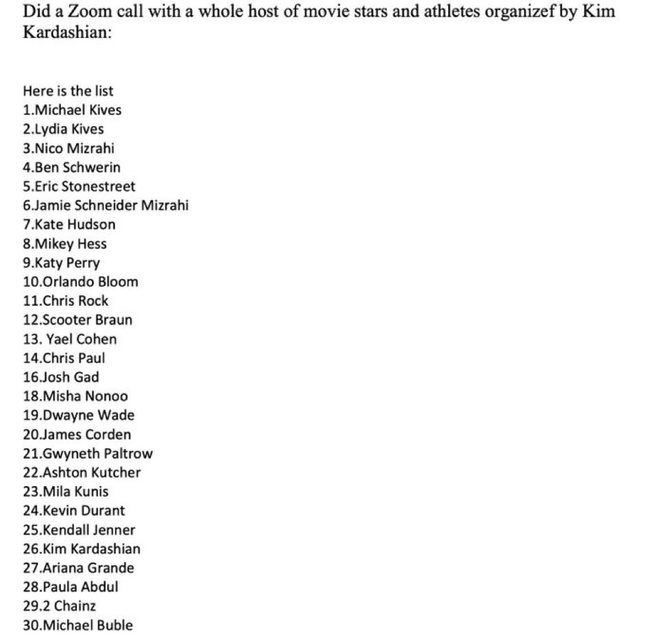 HouseLyndseyRN's tweet photo. heres a list below of movie stars, celebs and athletes from Faucis Diary that met with him to push the vax

some of the same names i see below were also flying to Epstein island, allegedly

Demons of the same feather Flock together apparently https://t.co/Mp4PXT6vEj