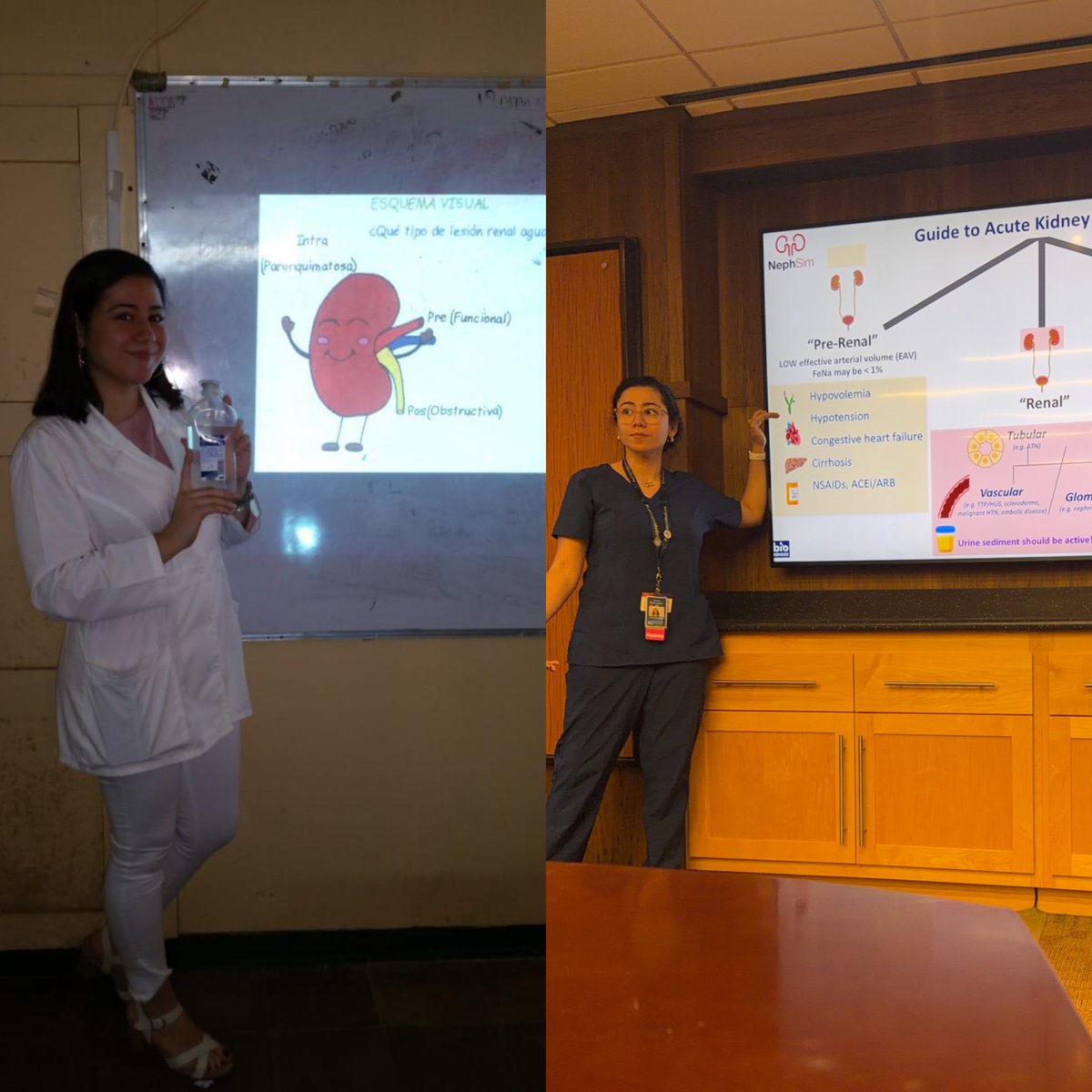 CajinaCarmen's tweet photo. Teaching AKI.

February 2019 as a med student vs. July 2026 as a Chief Resident.

There has been a lot of growth, failure, and learning in between.

Still have tons to learn!! :)

And of course, I had to teach it using my favorite @Neph_SIM AKI algorithm!

#NephTwitter https://t.co/zO1MOp6Dzy